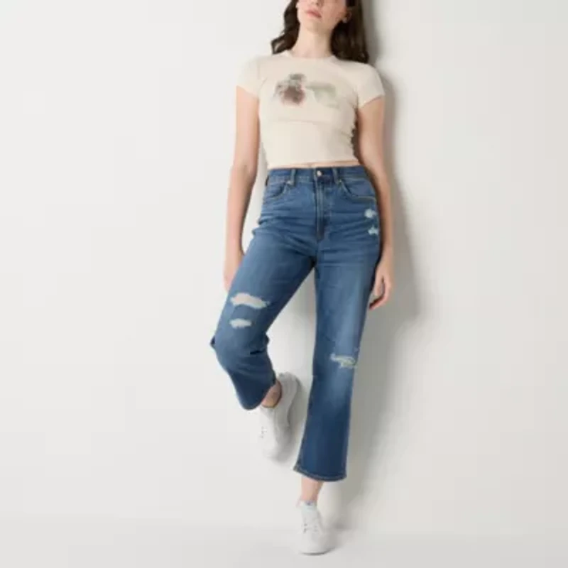 Arizona Womens Juniors Highest Rise Straight Leg Jean