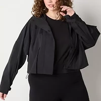 Xersion Womens Hooded Lightweight Plus Softshell Jacket
