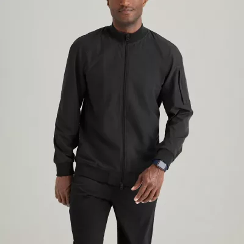 Barco One Bow883 Amplify 3-Pocket Stand-Up Collar Warm-Up Mens Moisture Wicking Scrub Jackets