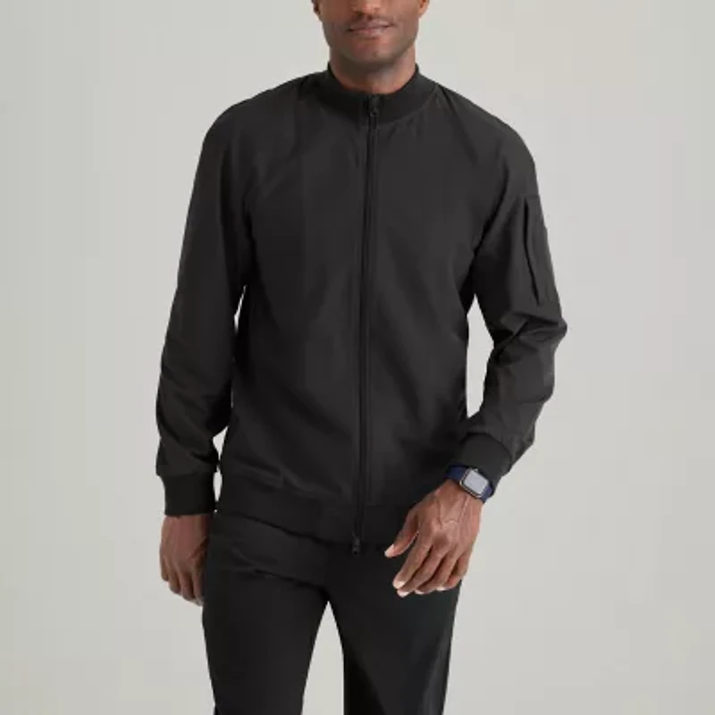 Barco One Bow883 Amplify 3-Pocket Stand-Up Collar Warm-Up Mens Big and Tall Moisture Wicking Scrub Jackets