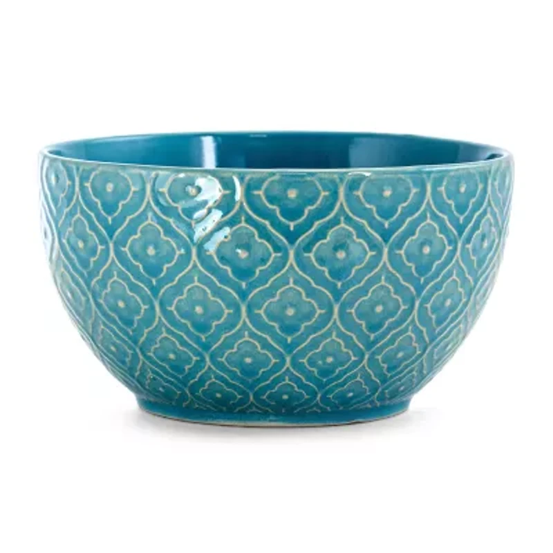 Elama Aqua Lily 16-pc. Stoneware Dinnerware Set