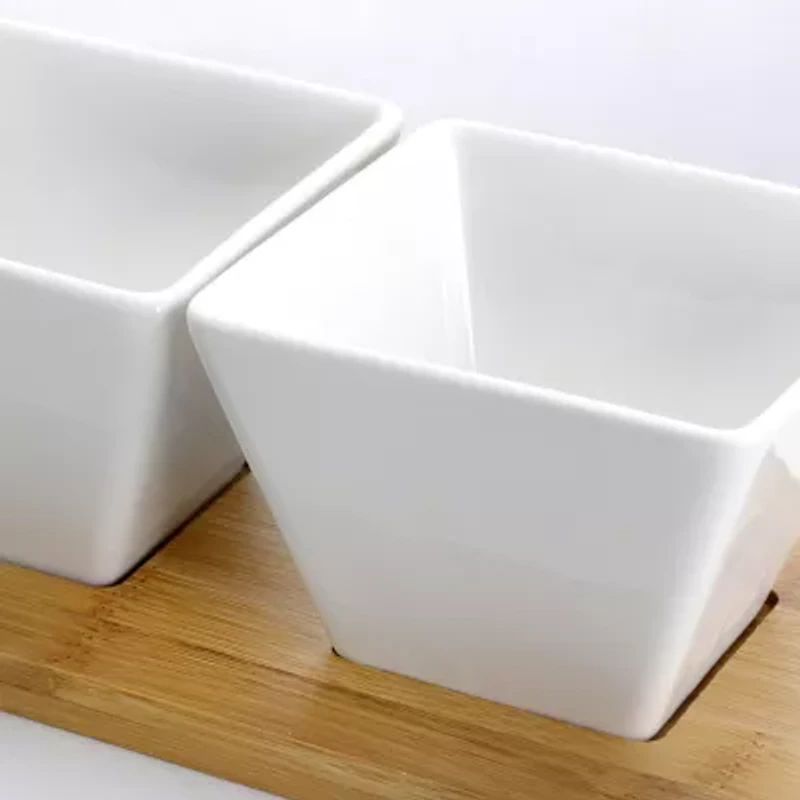 Elama Signature Modern 5-pc. Appetizer and Condiment Bamboo Serving Block