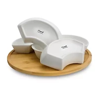 Elama Signature 12 1/4 Inch 6pc Lazy Susan Appetizer and Condiment Server Set