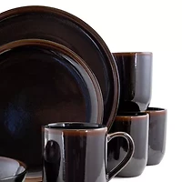 Elama Midnight Beach 16-pc. Stoneware Dinnerware Set