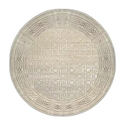 Radici Davide Bordered Indoor Round Area Rug
