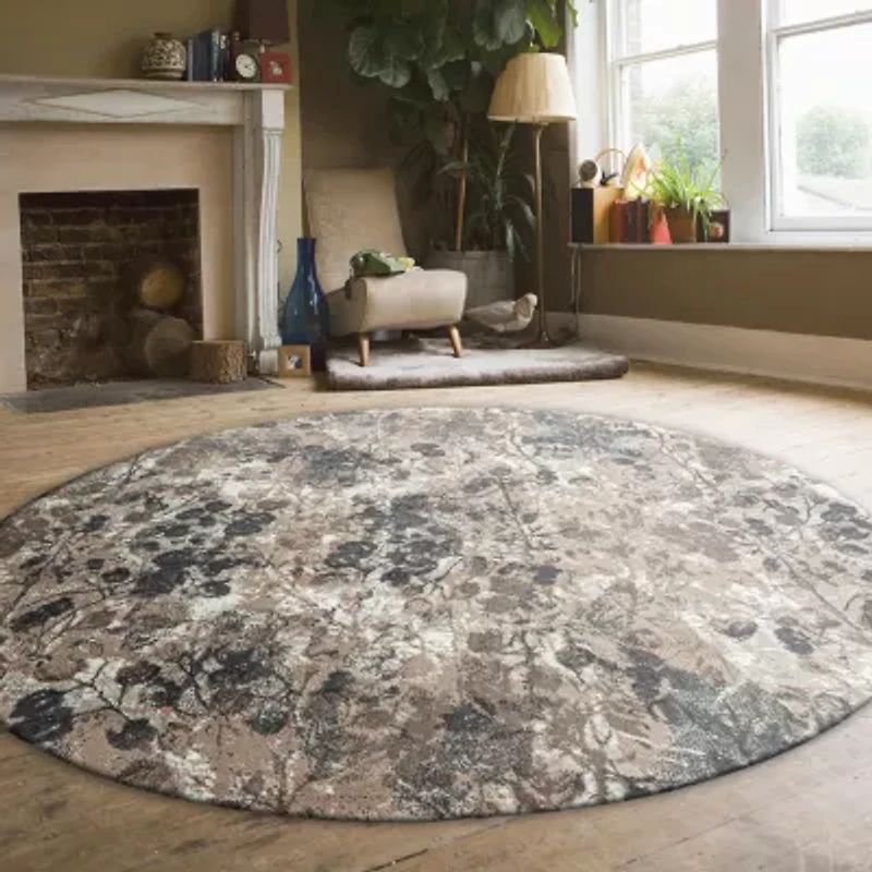 Radici Livigno Floral Indoor Round Area Rug