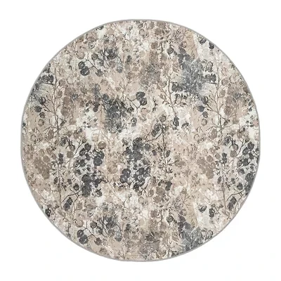Radici Livigno Floral Indoor Round Area Rug