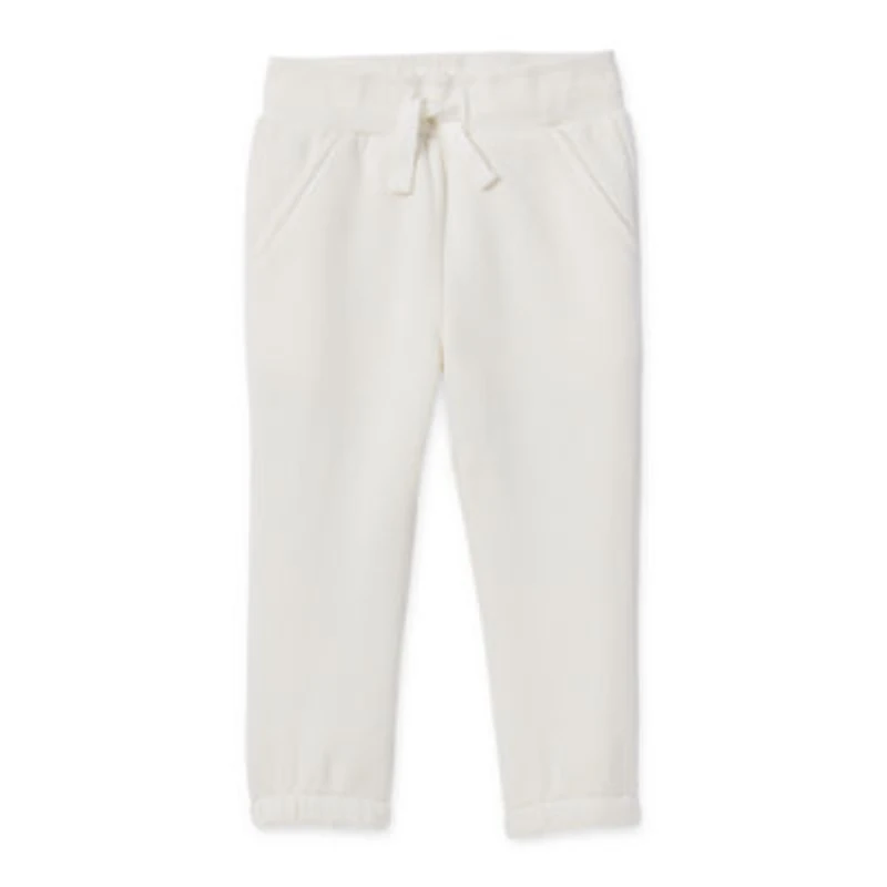 Okie Dokie Baby Girls Tapered Regular Fit Fleece Pull-On Pant