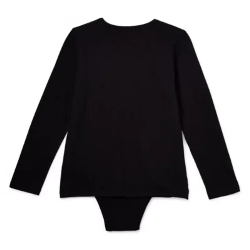 Thereabouts Little & Big Kid Boys Bodysuit Closure Easy-on + Easy-off Adaptive Crew Neck Long Sleeve