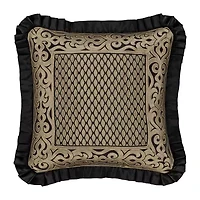 Queen Street Blythe Black & Gold Square Throw Pillow