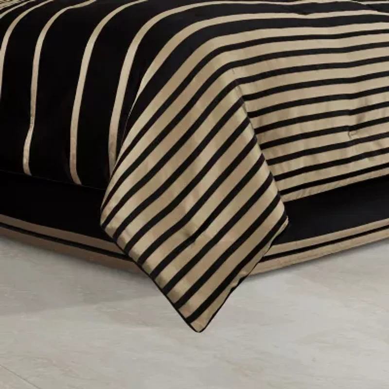 Queen Street Charleston Black 4-pc. Midweight Embellished Comforter Set