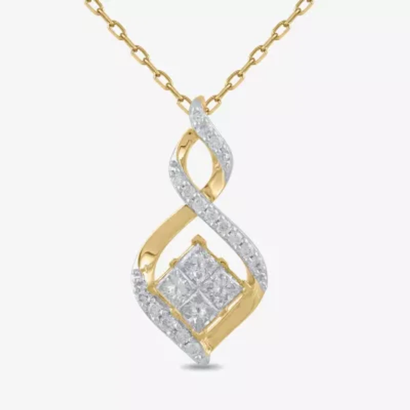 Womens / CT. T.W. Lab Grown White Diamond 10K Gold 18 Inch Pendant Necklace