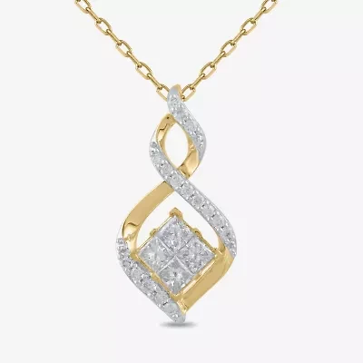 Womens / CT. T.W. Lab Grown White Diamond 10K Gold Inch Pendant Necklace