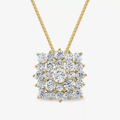 Womens 3/4 CT. T.W. Lab Grown White Diamond 10K Gold 18 Inch Pendant Necklace