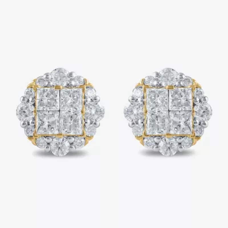 1 CT. T.W. Lab Grown White Diamond 10K Gold 8.5mm Stud Earrings