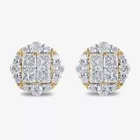 1 CT. T.W. Lab Grown White Diamond 10K Gold 8.5mm Stud Earrings