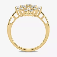 Womens 3/4 CT. T.W. Lab Grown White Diamond 10K Gold Heart Cluster Cocktail Ring