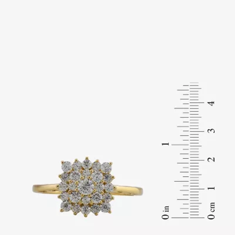 Womens 3/4 CT. T.W. Lab Grown White Diamond 10K Gold Cluster Cocktail Ring