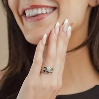 (G / Si2) Womens 2 CT. T.W. Lab Grown White Diamond 10K Gold Side Stone Bridal Set