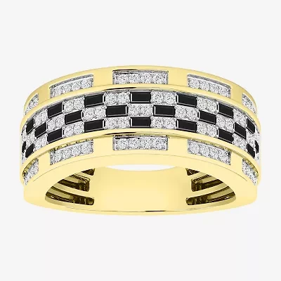 Mens 1 CT. T.W. Natural White Diamond 10K Gold Fashion Ring