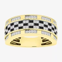 Mens 1 CT. T.W. Natural White Diamond 10K Gold Fashion Ring