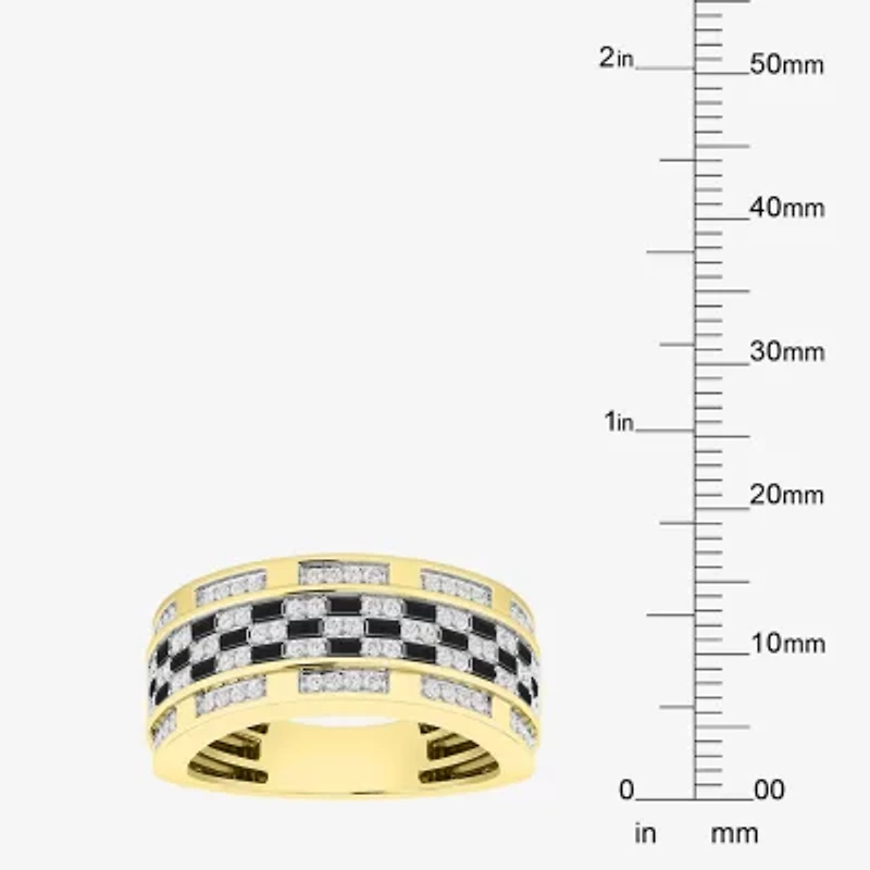Mens 1 CT. T.W. Natural White Diamond 10K Gold Fashion Ring