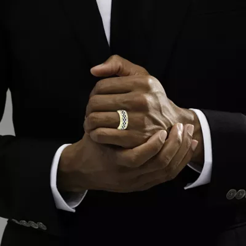 Mens 1 CT. T.W. Natural White Diamond 10K Gold Fashion Ring
