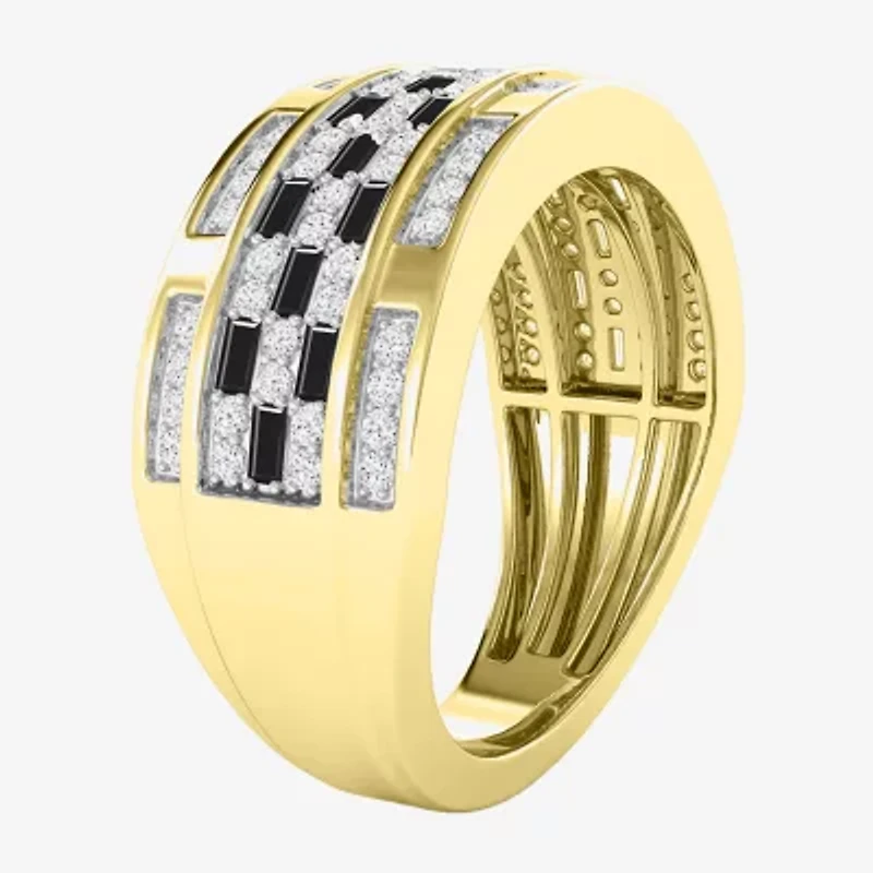 Mens 1 CT. T.W. Natural White Diamond 10K Gold Fashion Ring