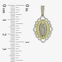 Lady Of Guadalupe Mens 1/5 CT. Natural White Diamond 10K Gold Pendant