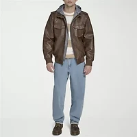 Levi's Mens Faux Leather Hooded Midweight Jacket