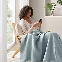 Madison Park Waffle Weave Cotton Lightweight Blanket