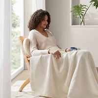 Madison Park Waffle Weave Cotton Lightweight Blanket
