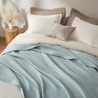 Madison Park Waffle Weave Cotton Lightweight Blanket