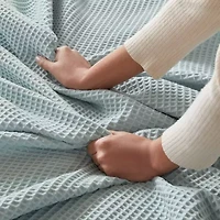 Madison Park Waffle Weave Cotton Lightweight Blanket