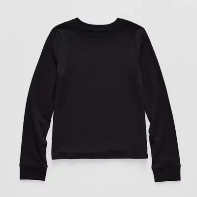 Thereabouts Little & Big Kid Girls Crew Neck Long Sleeve T-Shirt
