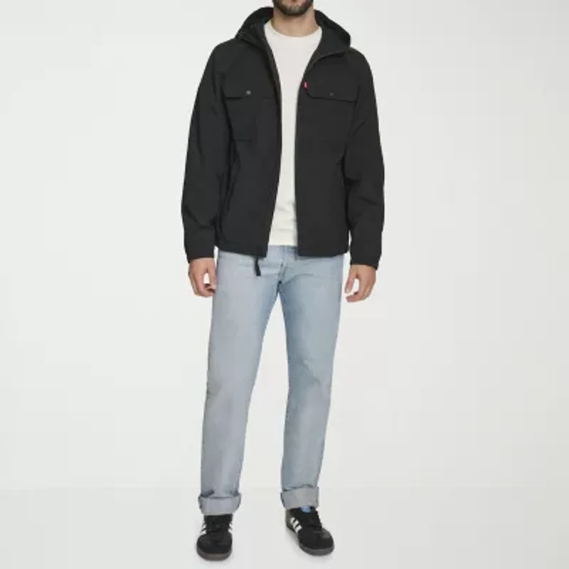 Levi's® Mens Hooded Water Resistant Midweight Raincoat