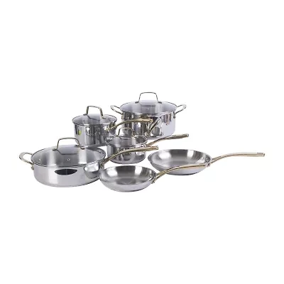 Martha Stewart Castelle Stainless Steel 10-pc. Cookware Set