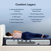 Serta Perfect Sleeper Cobalt Calm 12" Extra Firm Tight Top - Mattress + Adjustable Base