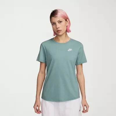 Nike Club Womens Crew Neck Short Sleeve Active T-Shirt