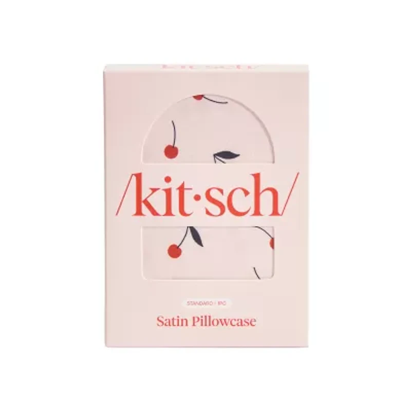 Kitsch Satin Pillowcase- Cherry Print Face Pillow Cover