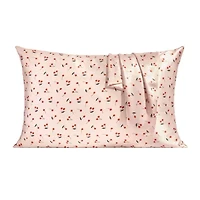 Kitsch Satin Pillowcase- Cherry Print Face Pillow Cover