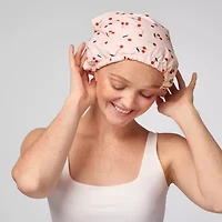 Kitsch Satin-Lined Flexi Shower Cap- Cherry Print