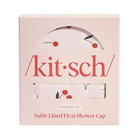 Kitsch Satin-Lined Flexi Shower Cap- Cherry Print