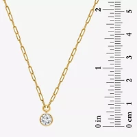 (I/Si2) Womens 1 CT. T.W. Lab Grown White Diamond 14K Gold Over Silver Round 18 Inch Pendant Necklace