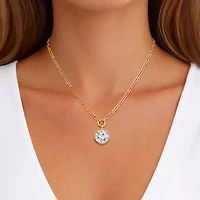 (I/Si2) Womens 1 CT. T.W. Lab Grown White Diamond 14K Gold Over Silver Round 18 Inch Pendant Necklace