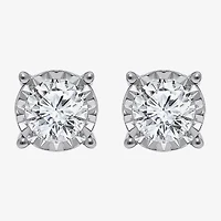 (I/Si2) 1 1/10 CT. T.W.  Lab Grown White Diamond 10K White Gold 4.6mm Round Stud Earrings