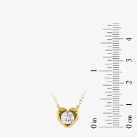 ( I/I2 ) 1/2 CT. T.W. Lab-Grown Diamond 14K Gold Over Silver Heart 18 Inch Pendant Necklace