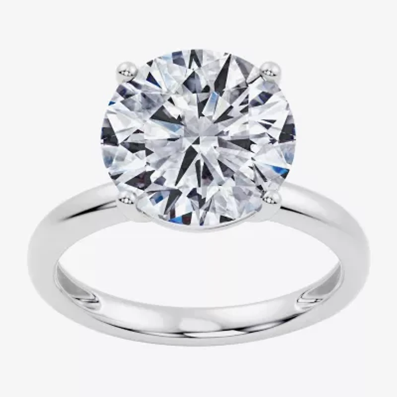 F / Vs2) Womens Ct. Lab Grown White Diamond 14K Gold Round Solitaire Engagement Ring