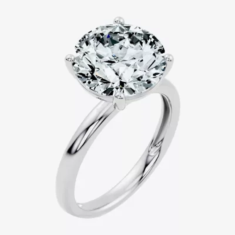 F / Vs2) Womens Ct. Lab Grown White Diamond 14K Gold Round Solitaire Engagement Ring