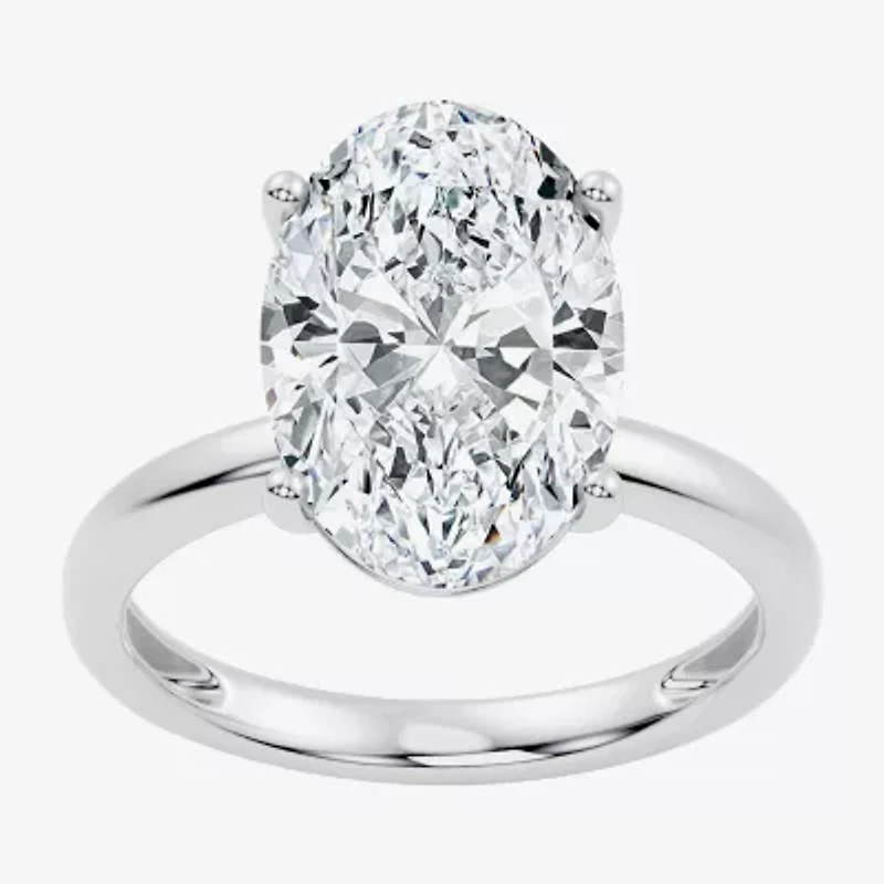F/Vs2) Womens Ct. Lab Grown White Diamond 14K Gold Oval Solitaire Engagement Ring